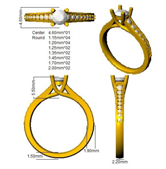 BJR0427 — Ring - 9k Yellow Gold detail