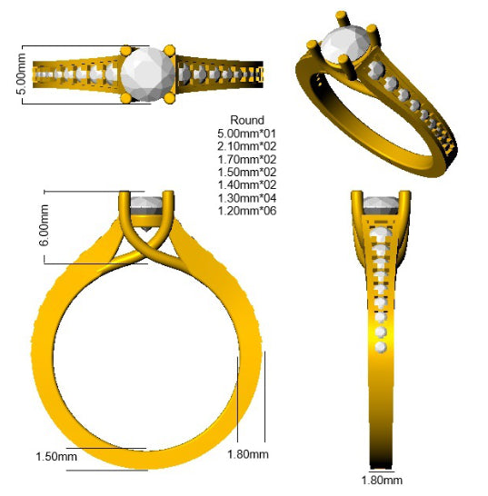 BJR0428 — Ring - 9k Yellow Gold detail