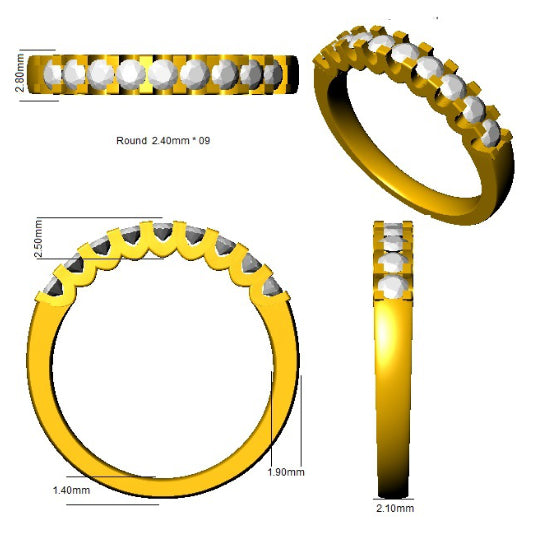 BJR0443 — Ring - 9k Yellow Gold detail