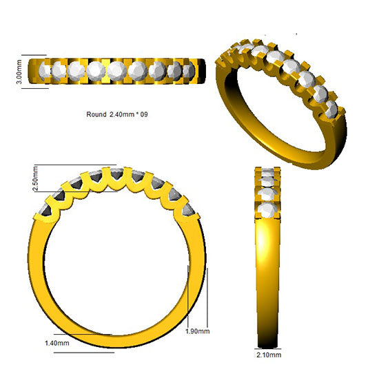 BJR0443 — Ring - 9k Yellow Gold detail