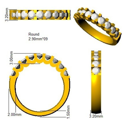 BJR0444 — Ring - 9k Yellow Gold detail