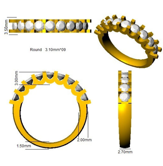 BJR0445 — Ring - 9k Yellow Gold detail