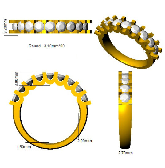 BJR0445 — Ring - 9k Yellow Gold detail