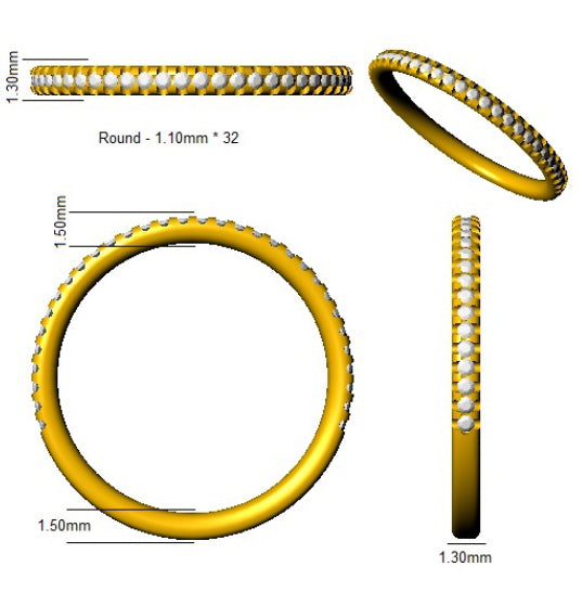 BJR0456 — Ring - 9k Yellow Gold detail