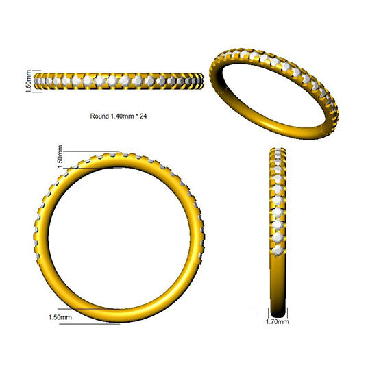 BJR0458 — Ring - 9k Yellow Gold detail