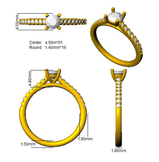 BJR0470 — Ring - 9k Yellow Gold detail