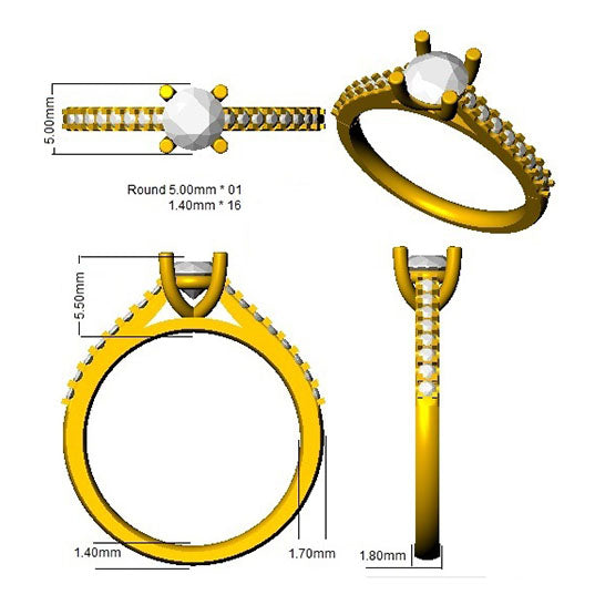 BJR0471 — Ring - 9k Yellow Gold detail