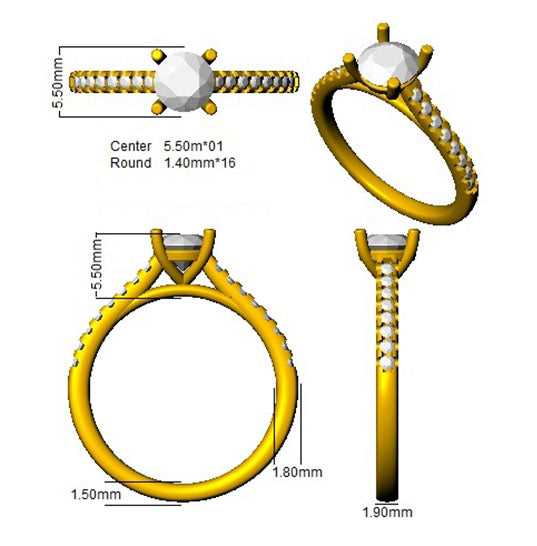 BJR0472 — Ring - 9k Yellow Gold detail