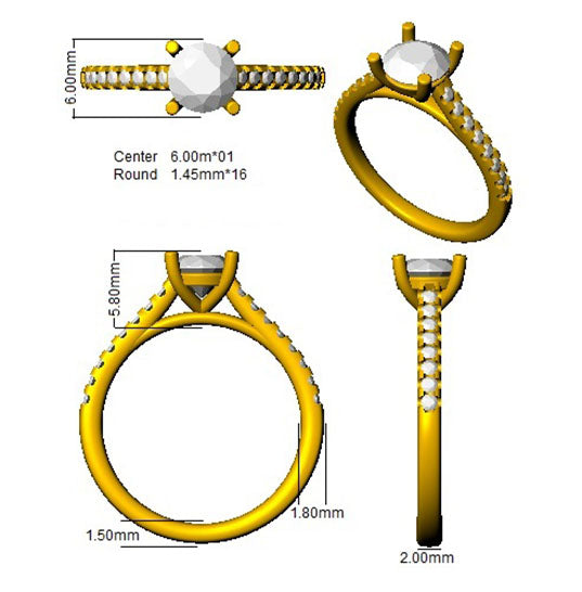 BJR0473 — Ring - 9k Yellow Gold detail