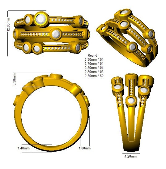 BJR0482 — Ring - 9k Yellow Gold detail