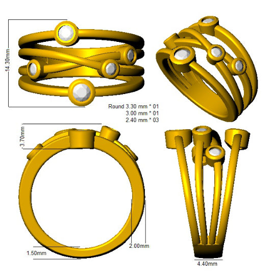 BJR0483 — Ring - 9k Yellow Gold detail