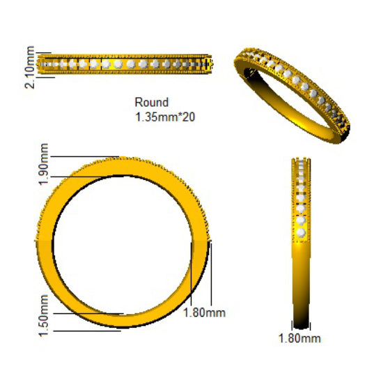 BJR0493 — Ring - 9k Yellow Gold detail