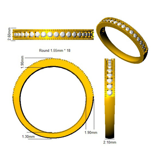 BJR0494 — Ring - 9k Yellow Gold detail