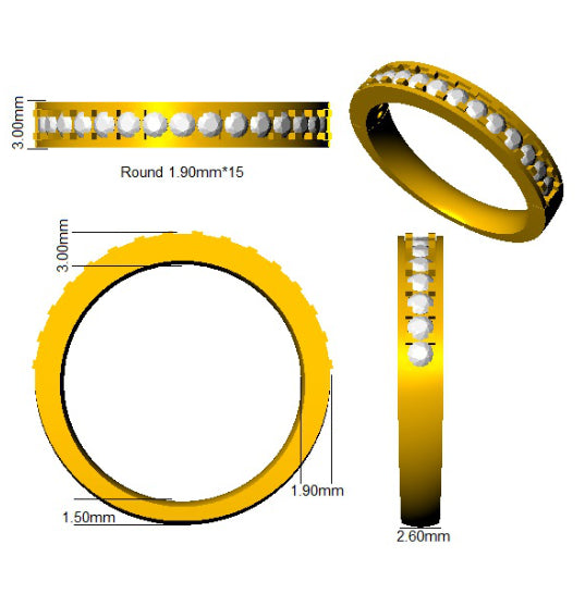BJR0495 — Ring - 9k Yellow Gold detail