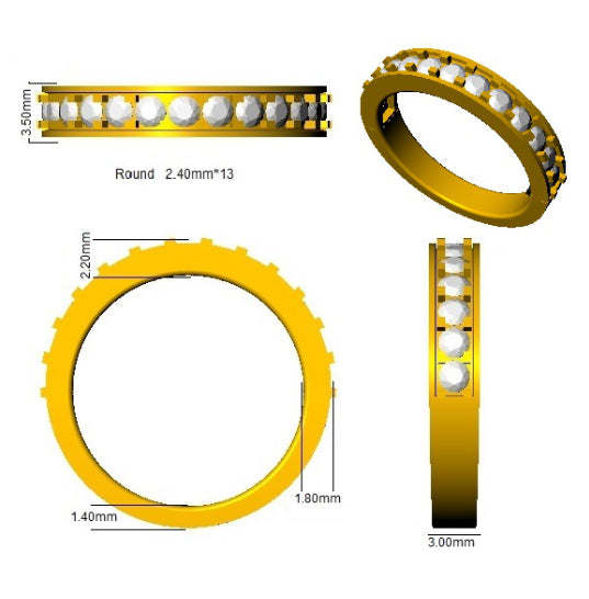 BJR0496 — Ring - 9k Yellow Gold detail