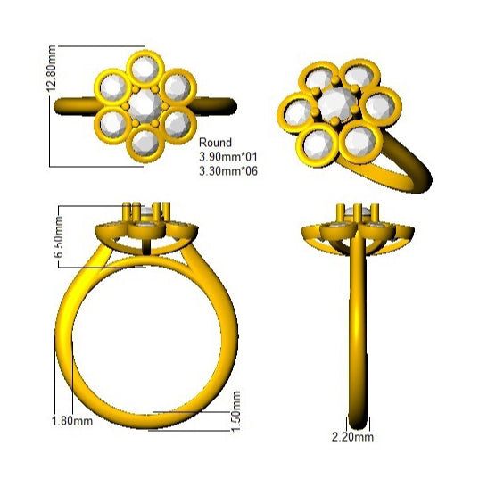 BJR0509 — Ring - 18k Two Tone detail