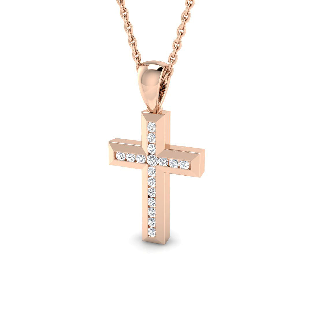 DC1725 — Cross - 9k Rose Gold