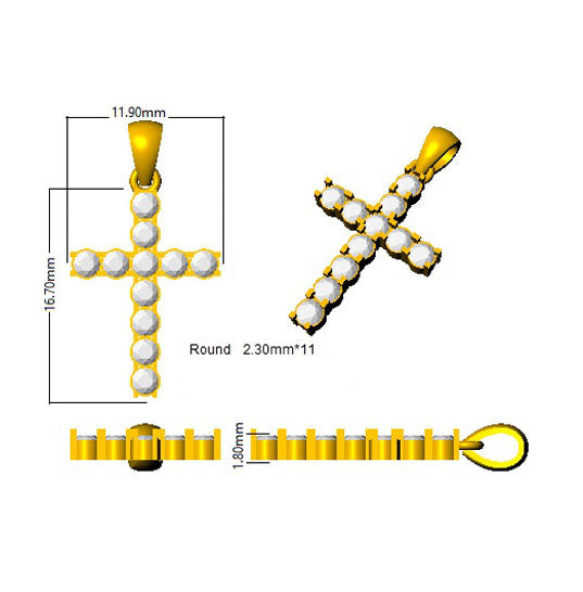 DCHQ1120 — Cross - 9k Yellow Gold detail