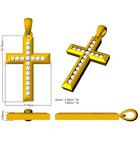 DCHQ29 — Cross - 9k Yellow Gold detail