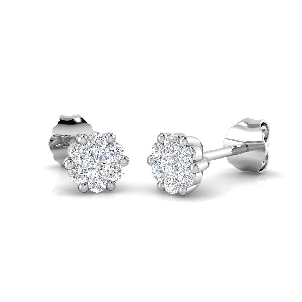DNE003 — Earrings - 9 KT White Gold