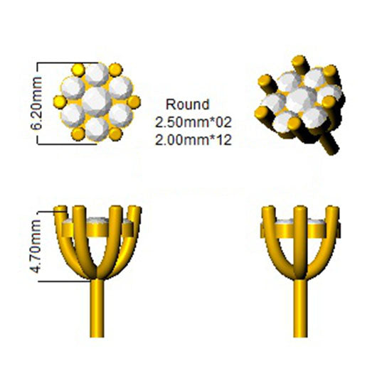 DNE0258 — Earrings - 9k Yellow Gold detail