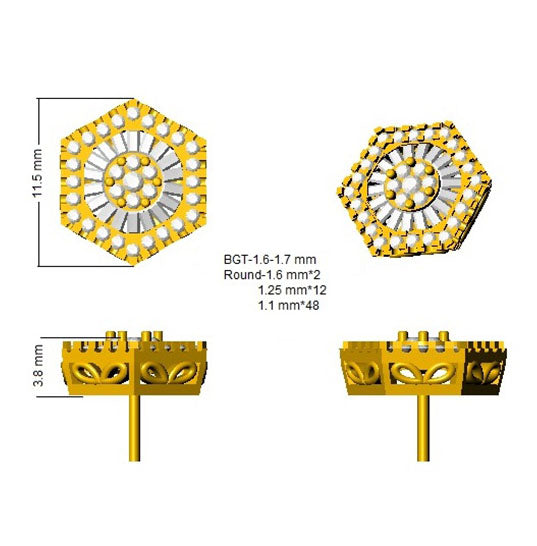 DNE030 — Earrings - 9k Yellow Gold detail