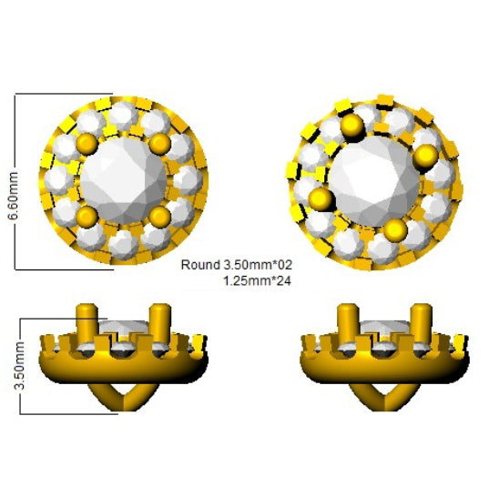 DNE0405 — Earrings - 9k Yellow Gold detail