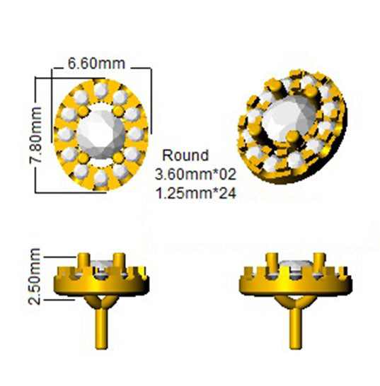 DNE0408 — Earrings - 9k Yellow Gold detail