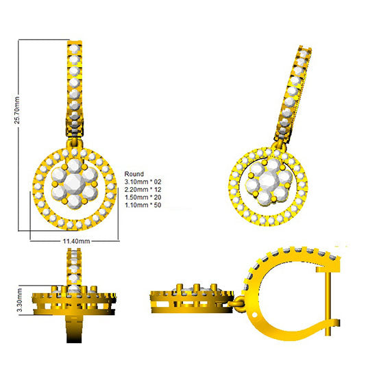 DNE0412 — Earrings - 9k Yellow Gold detail