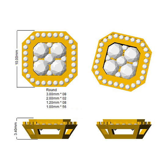 DNE0416 — Earrings - 9k Yellow Gold detail