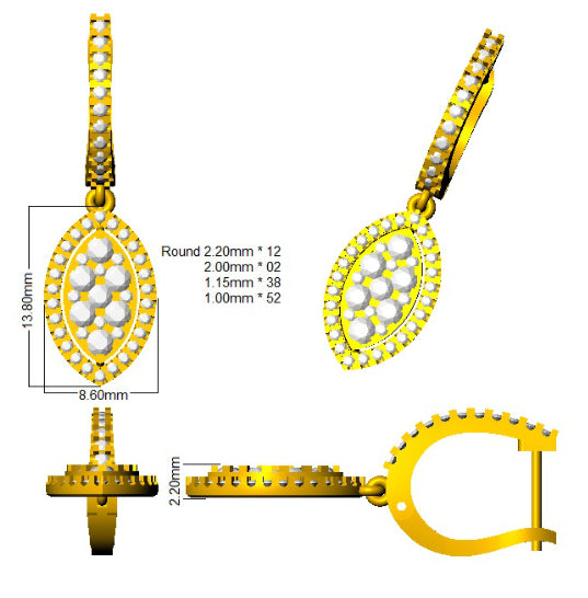 DNE0440 — Earrings - 9k Yellow Gold detail