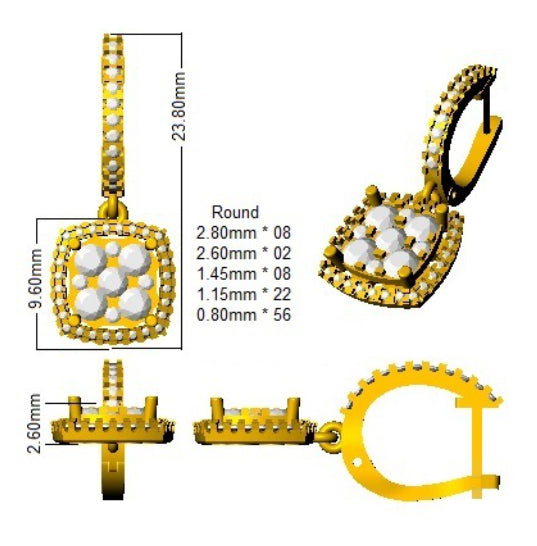 DNE0442 — Earrings - 9k Yellow Gold detail