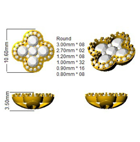 DNE0455 — Earrings - 9k Yellow Gold detail