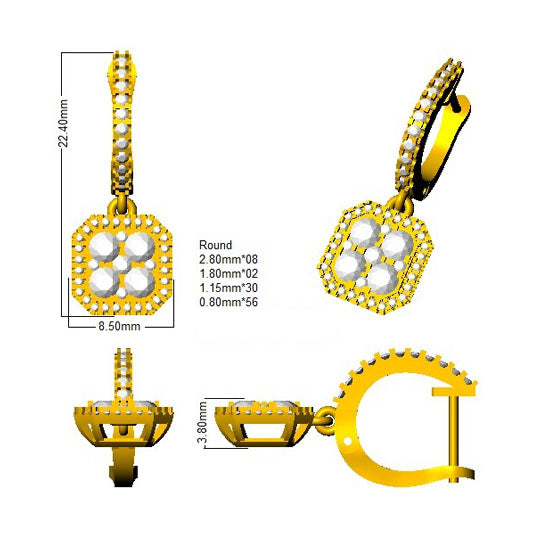 DNE0458 — Earrings - 9k Yellow Gold detail