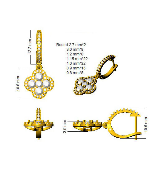 DNE0461 — Earrings - 9k Yellow Gold detail