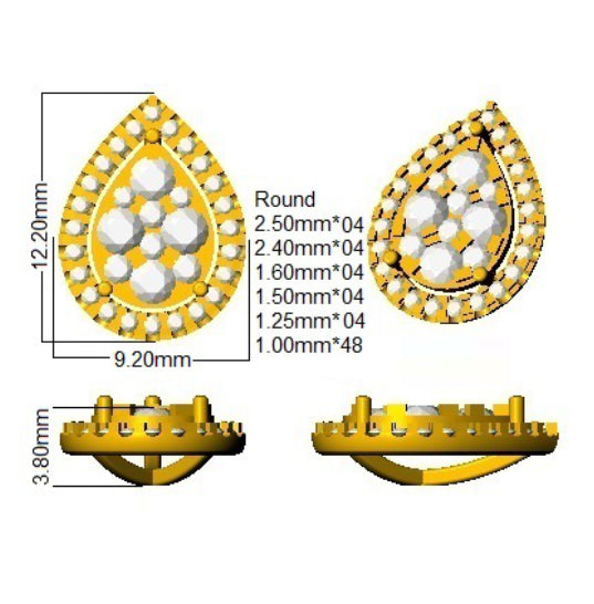 DNE0498 — Earrings - 9k Yellow Gold detail