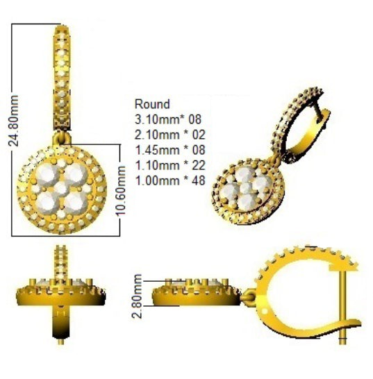 DNE0509 — Earrings - 9k Yellow Gold detail