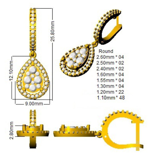 DNE0596 — Earrings - 9k Yellow Gold detail
