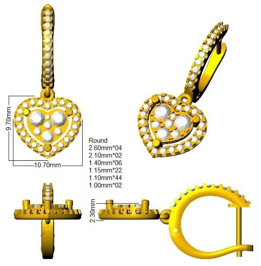 DNE0602 — Earrings - 9k Yellow Gold detail