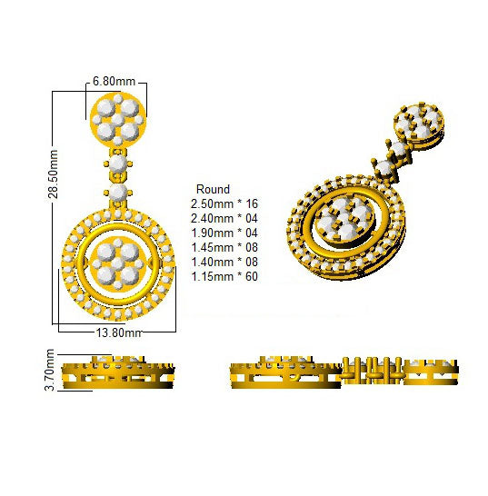 DNE0689 — Earrings - 9k Yellow Gold detail