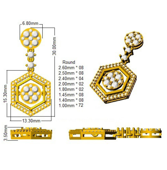 DNE0695 — Earrings - 9k Yellow Gold detail