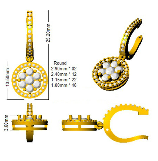DNE088 — Earrings - 9k Yellow Gold detail
