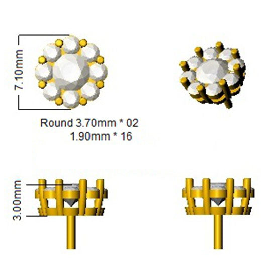 DNE275 — Earrings - 9k Yellow Gold detail