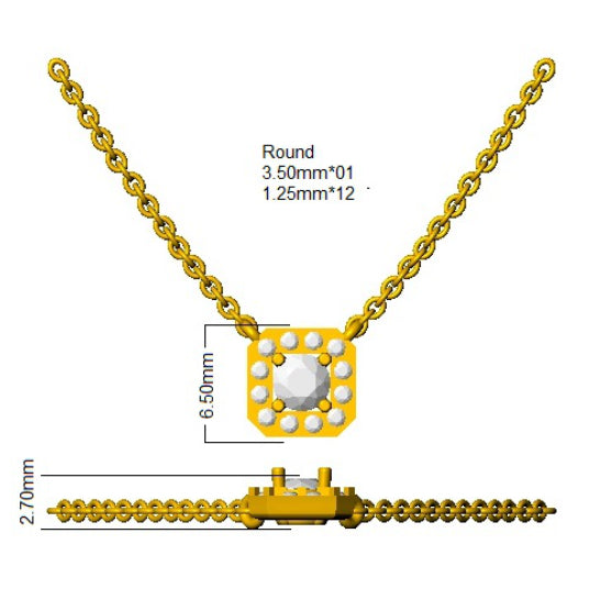 DNN0064 — Necklace - 9k Yellow Gold detail