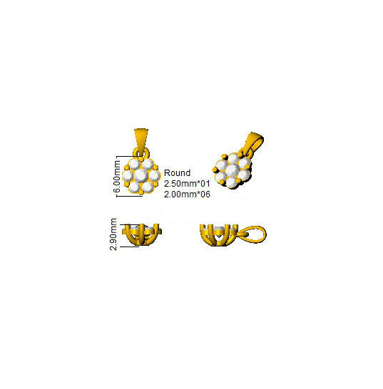 DNP028 — Pendant - 9k Yellow Gold detail