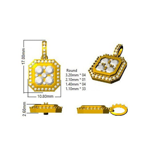 DNP0536 — Pendant - 9k Yellow Gold detail