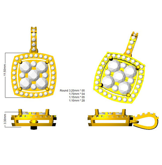 DNP0539 — Pendant - 9k Yellow Gold detail