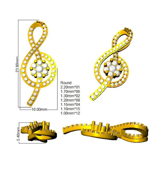 DNP190 — Pendant - 9k Yellow Gold detail