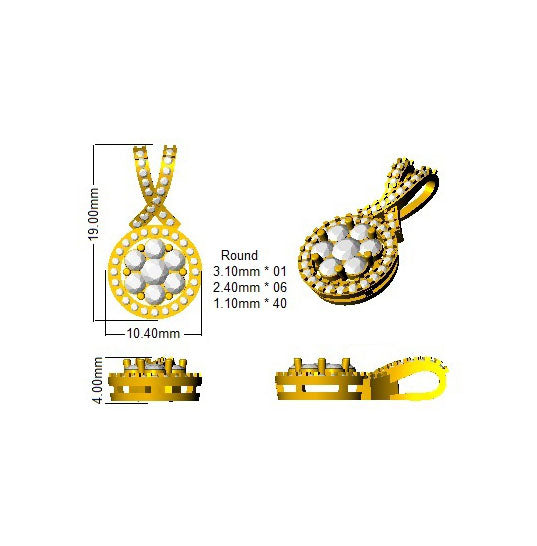 DNP210 — Pendant - 9k Yellow Gold detail