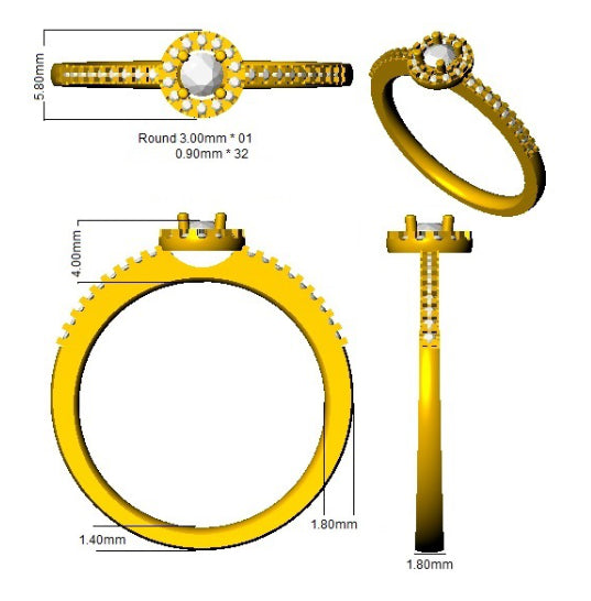 DNR0774 — Ring - 9k Yellow Gold detail